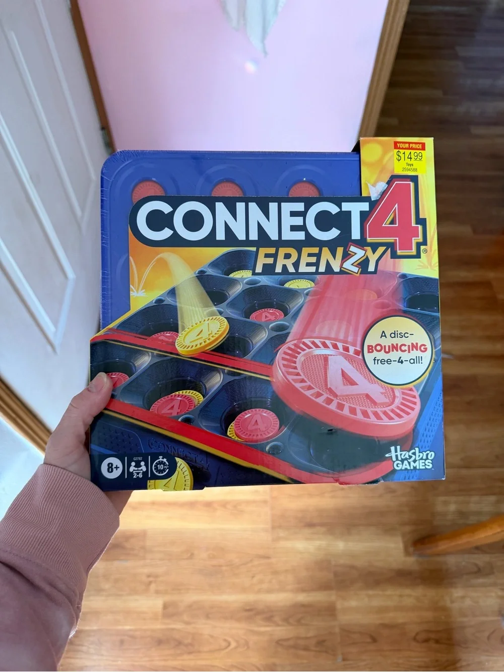 Hasbro Connect 4 Frenzy Game - Yellow & Red Discs with Blue Grid